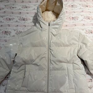 Hollister Glossy White Puffer Jacket